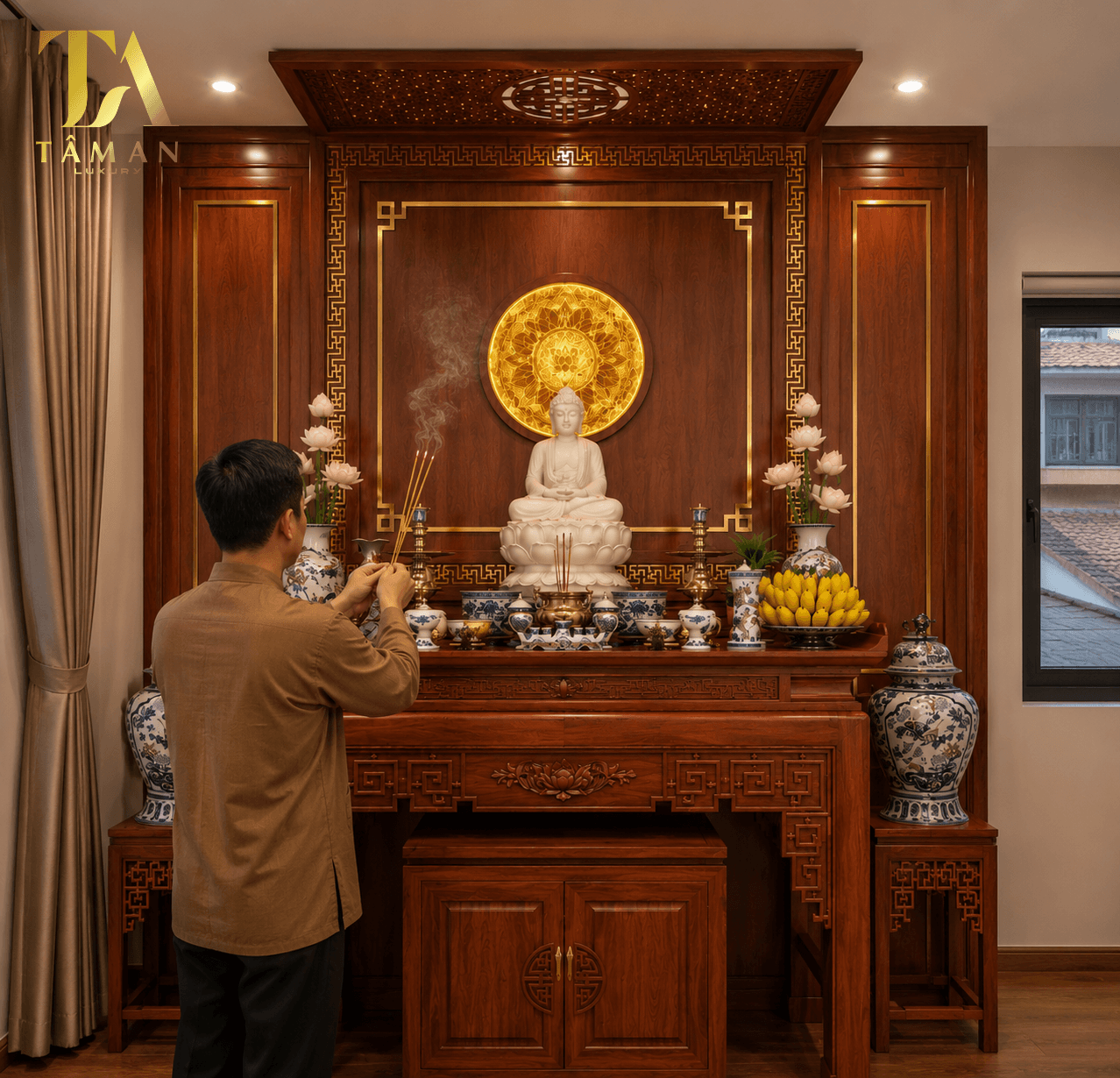 BÀN THỜ GIA TIÊN ĐƠN GIẢN GỖ SỒI - GT03 BÀN THỜ GIA TIÊN ĐƠN GIẢN GỖ SỒI