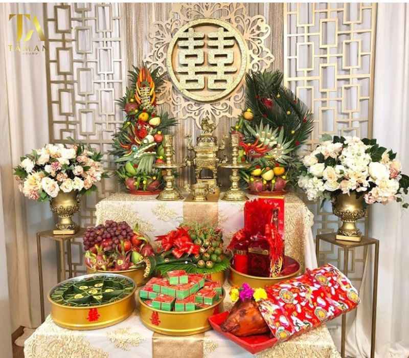 Lưu Ý Cách Trang Trí Bàn Thờ Gia Tiên Đám Cưới Bàn thờ gia tiên ngày cưới đẹp