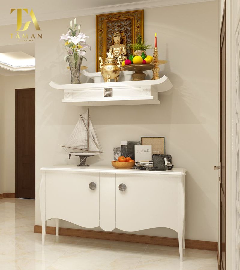 Bàn thờ treo tường đẹp, tiết kiệm không gian