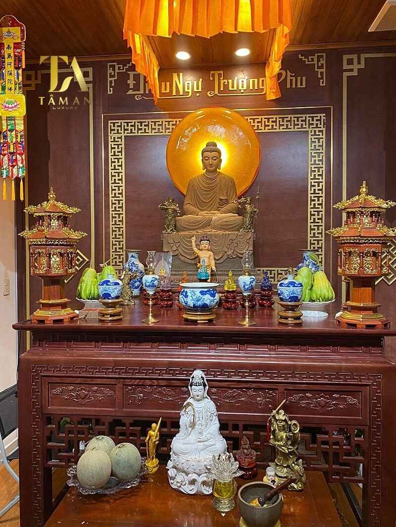 Đơn Vị Thiết Kế Bàn Thờ Chung Cư Đẹp Ở Ba Đình Kiểu mẫu bàn thờ Phật chung cư đẹp