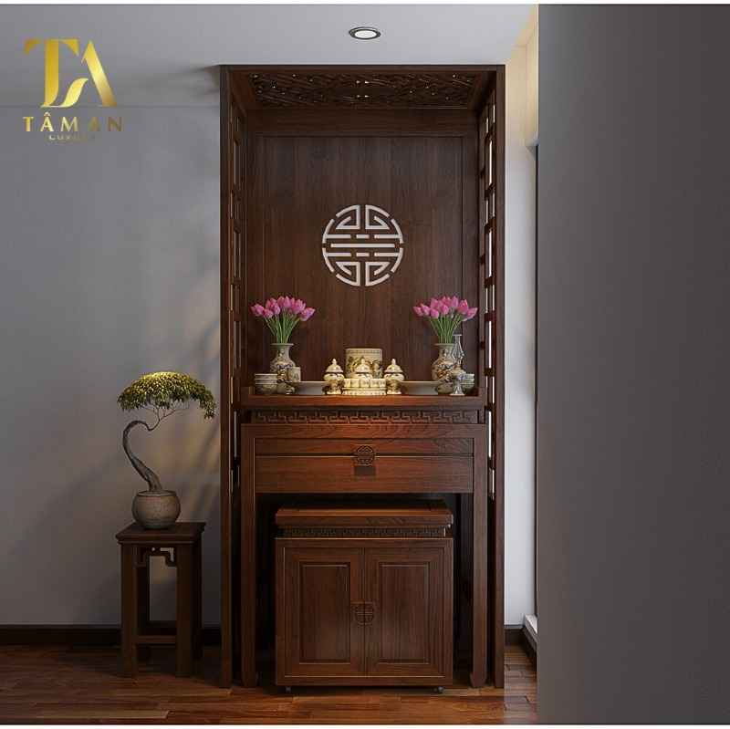 Đơn Vị Thiết Kế Bàn Thờ Chung Cư Đẹp Ở Ba Đình Kiểu mẫu bàn thờ đứng chung cư hiện đại