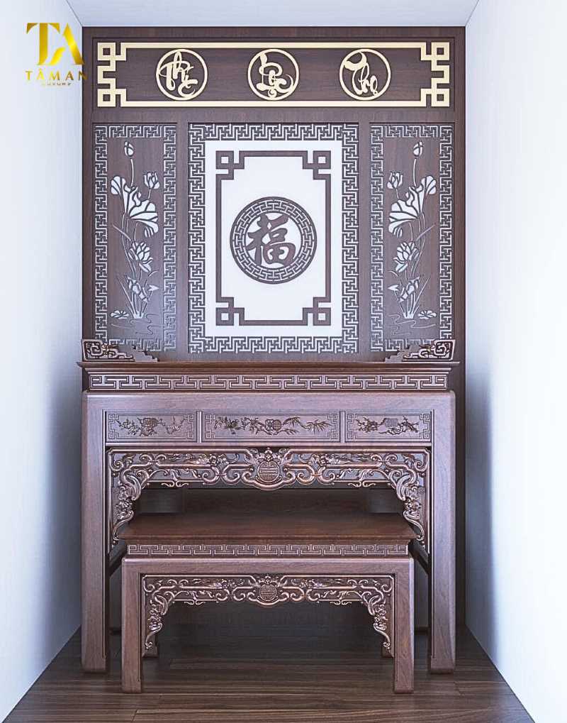 Bật Mí Địa Chỉ Mua Bàn Thờ Chung Cư Đẹp Ở Hà Đông Mẫu bàn thờ chung cư kiểu dáng đứng đẹp, sang trọng 2024