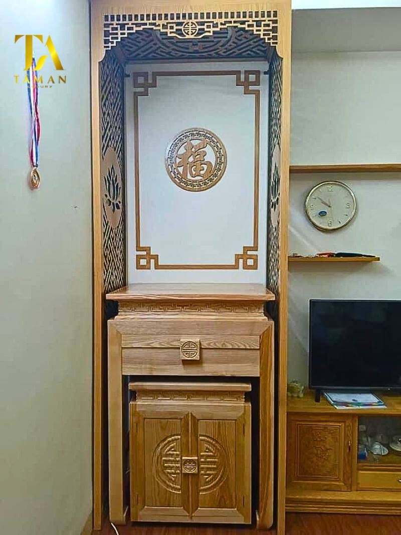 Địa Chỉ Bán Bàn Thờ Chung Cư Giá Rẻ Quân Nam Từ Liêm Mẫu bàn thờ chung cư dáng đứng đẹp, sang trọng 2024