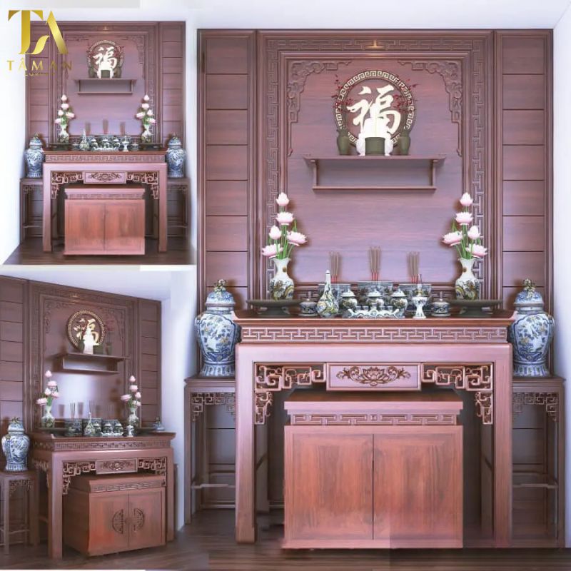 Địa Chỉ Uy Tín Mua Bàn Thờ Gia Tiên Hiện Đại Ở Bắc Từ Liêm Mẫu bàn thờ đứng cao cấp với họa tiết truyền thống