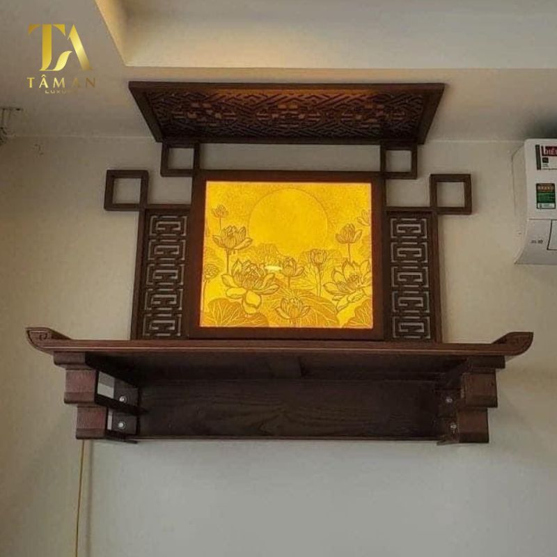 Địa Chỉ Mua Bàn Thờ Gia Tiên Ở Hà Nội Chất Lượng Mẫu bàn thờ treo tường phù hợp với không gian nhỏ