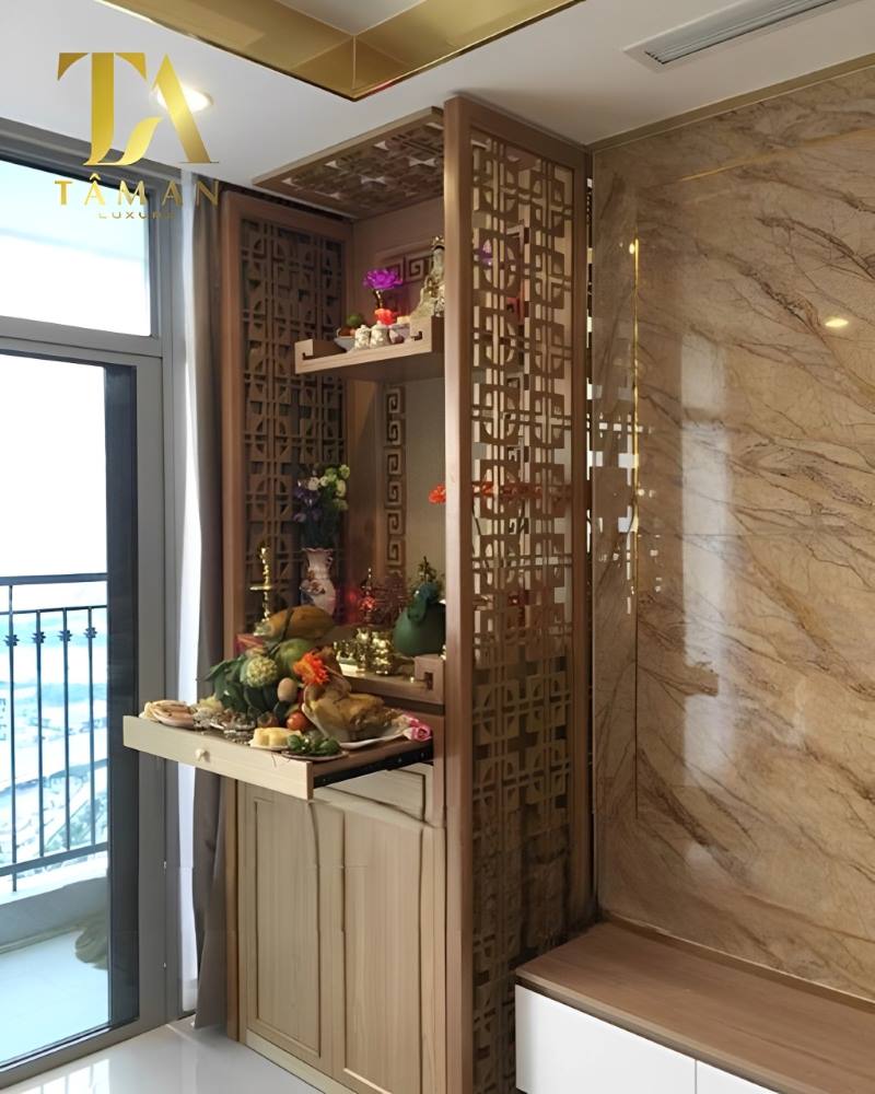 Mua Bàn Thờ Chung Cư Quận Long Biên Giá Rẻ Chất Lượng Bàn thờ chung cư gỗ tự nhiên có giá thành khá cao