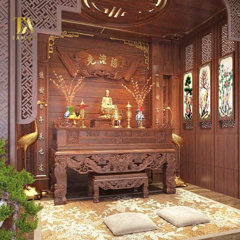 Sắp xếp bàn thờ gia tiên truyền thống