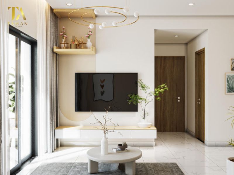 Thiết kế bàn thờ treo tường ở căn hộ chung cư