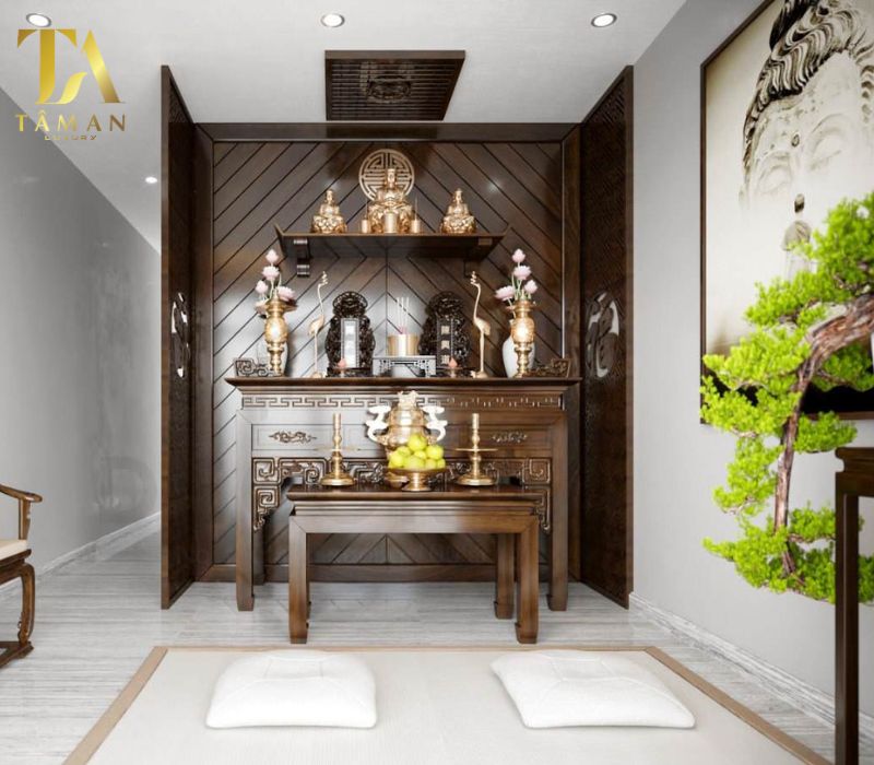 Thiết kế phòng thờ hiện đại 