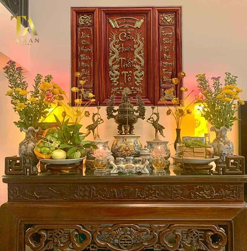 Top 10 Mẫu Tranh Treo Bàn Thờ Gia Tiên Đẹp Tranh Cửu Huyền Thất Tổ treo bàn thờ gia tiên đẹp, mang lại nhiều may mắn