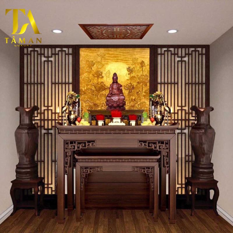 Đặt ly nước trên bàn thờ mang lại giá trị thẩm mỹ cho không gian thờ phụng