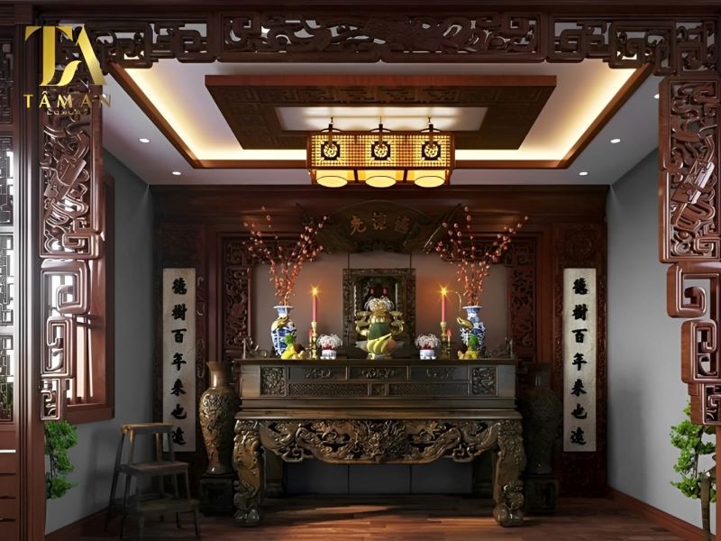 Những lưu ý quan trọng khi chọn ánh sáng phòng thờ