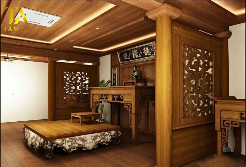 Thiết Kế Phòng Ngủ Trước Phòng Thờ Có Nên Hay Không? Không nên đặt phòng ngủ phía trước phòng thờ theo phong thủy