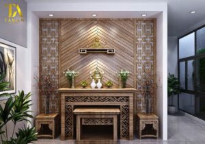 Thiết kế phòng thờ đẹp trên sân thượng dành cho biệt thự