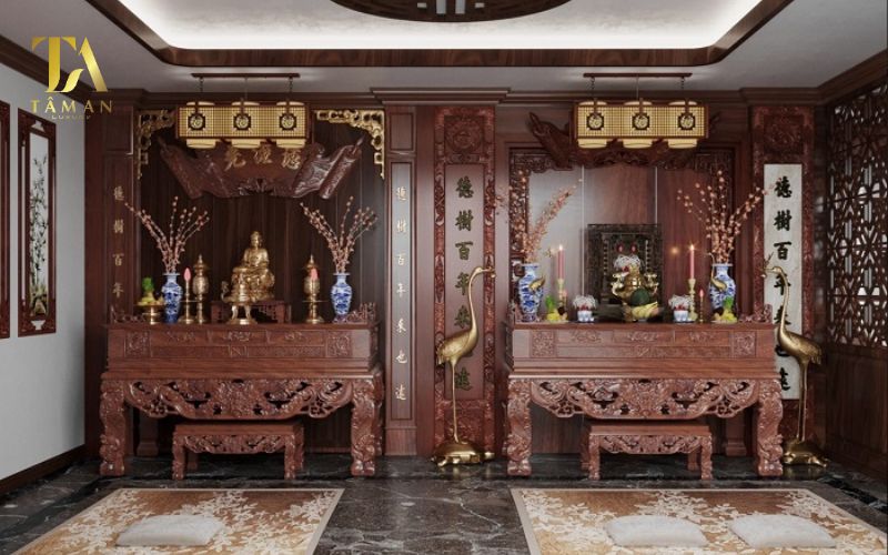 Bật Mí: Bàn Thờ Phật Để Bên Trái Hay Phải Bàn Thờ Gia Tiên Nguyên tắc sắp xếp bài trí của bàn thờ Phật và gia tiên