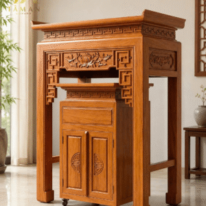MẪU BÀN THỜ CHUNG CƯ ĐẸP GỖ GÕ - TA24