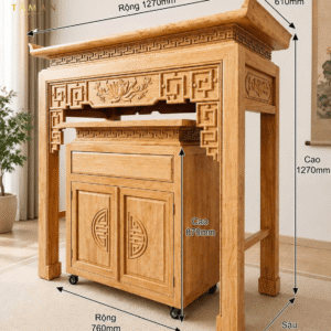 BÀN THỜ CHUNG CƯ HOA SEN GỖ SỒI - TA30