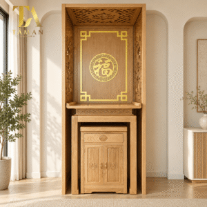 BÀN THỜ ĐỨNG CHUNG CƯ GỖ TỰ NHIÊN - BTD15