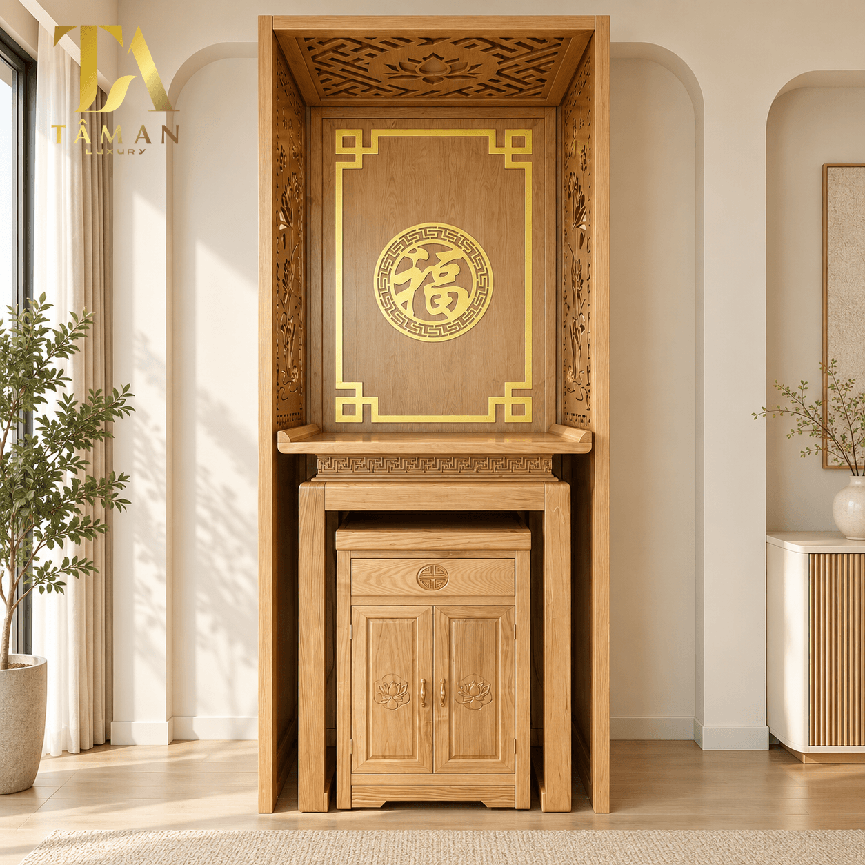 BÀN THỜ ĐỨNG CHUNG CƯ GỖ TỰ NHIÊN - BTD15 BÀN THỜ ĐỨNG CHUNG CƯ GỖ TỰ NHIÊN - BTD15