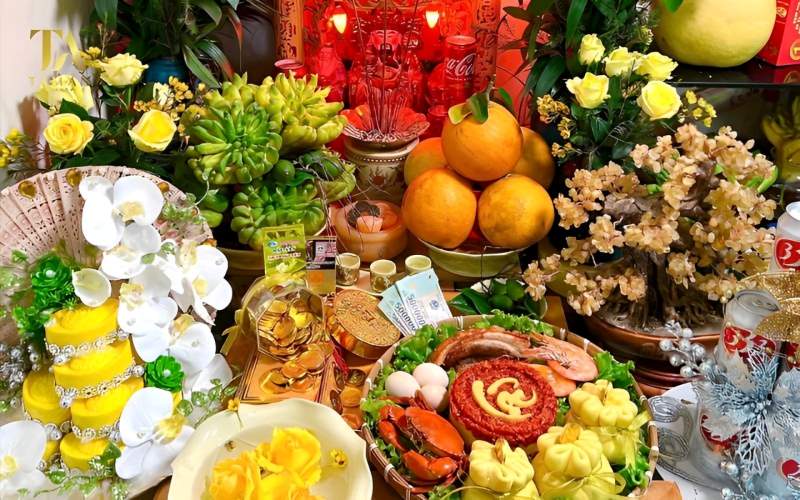 Chuẩn bị mâm cúng đầy đủ với các vật phẩm cần thiết