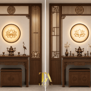 Phòng thờ gia tiên vách ngăn CNC- PT91