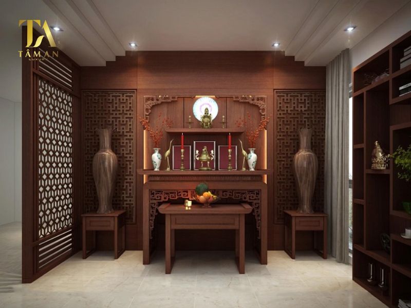 Mẫu Bàn Cơm Phòng Thờ Đẹp Kích Thước Chuẩn Phong Thủy Kích thước bàn cơm phòng thờ chuẩn là bao nhiêu?