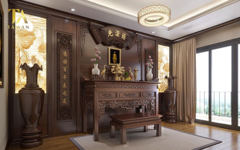 Phòng thờ nên treo tranh gì? Có nên treo tranh hoa sen không?