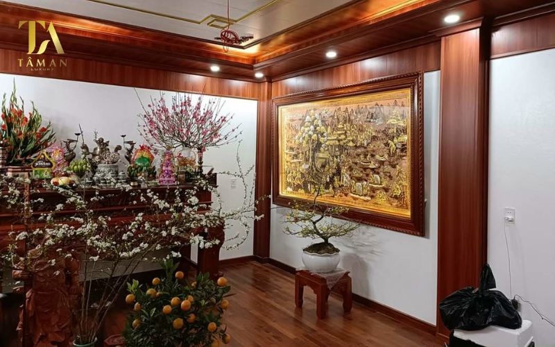 Vị trí đẹp, chuẩn phong thủy treo tranh phòng thờ