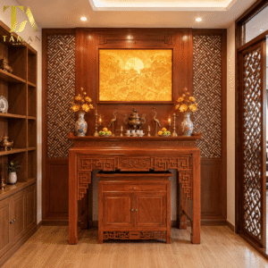 BÀN THỜ CHUNG CƯ GỖ HƯƠNG MẪU MỚI - TA47