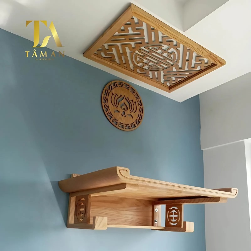 Cách Bố Trí Bàn Thờ Treo Tường Phòng Khách Hợp Phong Thủy Nhất Mẫu bàn thờ treo dành cho các căn hộ nhỏ
