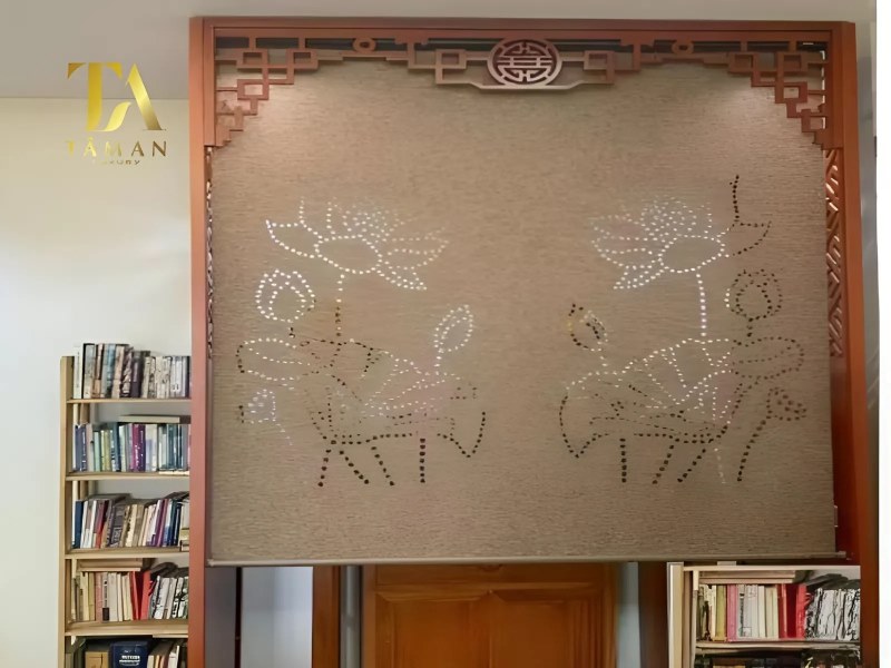 Mẫu rèm laze xuyên sáng hiện đại