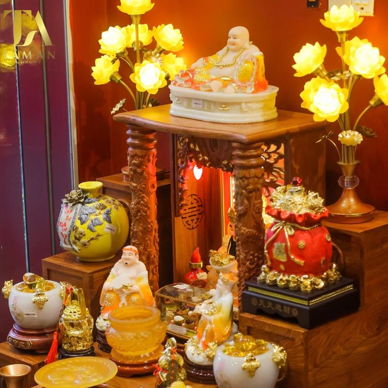 Gợi Ý Cách Bày Trí Bàn Thờ Thần Tài Thịnh Phát Lộc Quanh Năm Cách bày trí bàn thờ Thần Tài chuẩn, thu hút vượng khí, thịnh phát lộc quanh năm