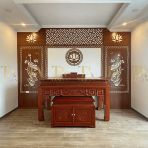 Vách Ngăn Ốp Hậu Phòng Thờ Hoa Sen - VN146