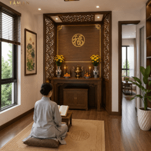 Vách Ngăn Phòng Thờ Chữ Vạn Cao Cấp - VN250