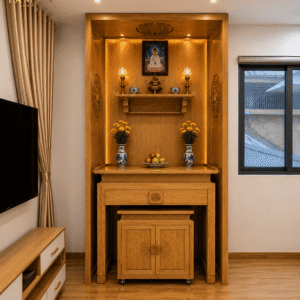 Tâm An Luxury Bàn Thờ Gia Tiên Kết Hợp Bàn Thờ Phật Hiện Đại - TA83