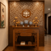 Vách Ngắn Ốp Hậu Bàn Thờ Hoa Sen Hiện Đại - VN011