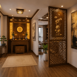 Vách Ngăn Trang Trí Bàn Thờ Phong Thủy - VN782