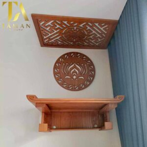 Bàn Thờ Treo Tường Màu Gỗ Gõ - TT688
