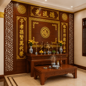 Vách Ngăn Ốp Hậu CNC Chữ Phúc