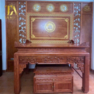 Bàn Thờ Gỗ Hương Mộc Sen An Yên